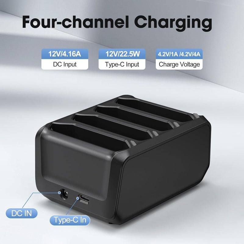 ADDPOWER Battery Charger for Zebra Symbol TC70 TC72 TC75 TC77 TC700h TC700k TC720l TC75x TC75EK TC75AH TC75GK TC700H TC700K TC77HL, 4-Slot Charging Cradle Charging Accessories for Scanner - Image 3